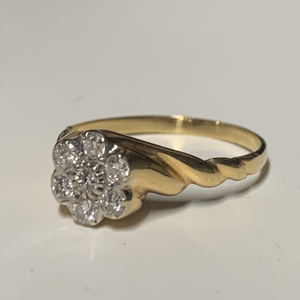14k ring with real diamonds
